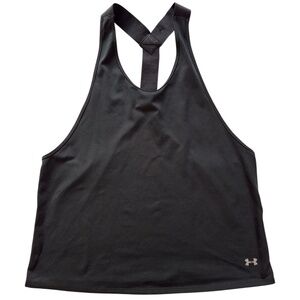 Under Armour HeatGear Black Racerback Tank Women's M Athletic Workout Gym Sport